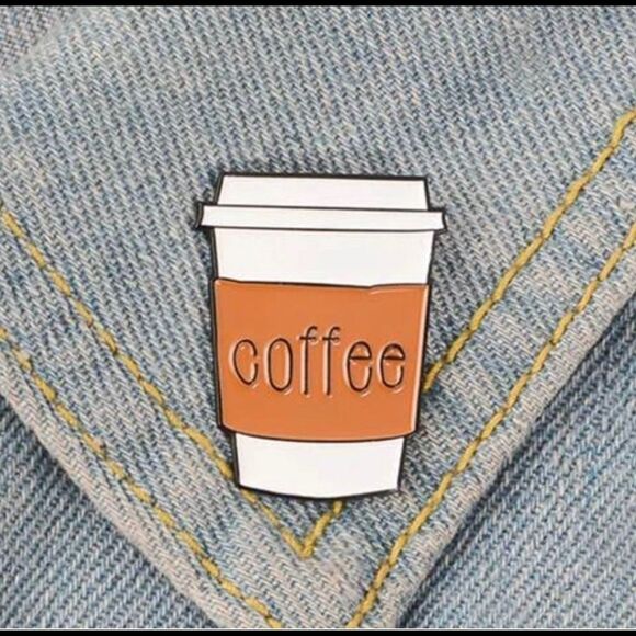 Stylish Coffee Cup Enamel Pin NWT - Picture 1 of 3